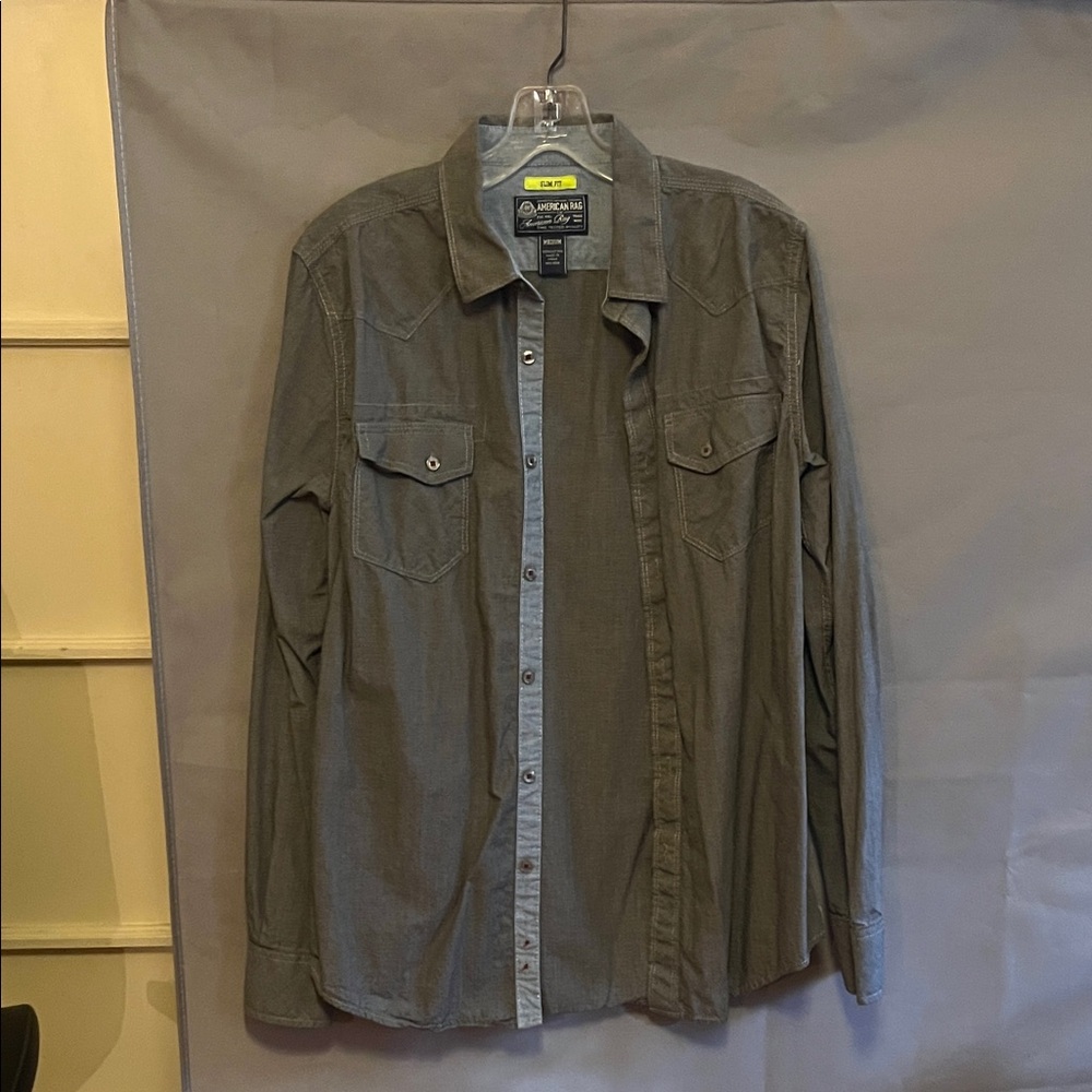 American Rag Slim Fit Shirt in Gray